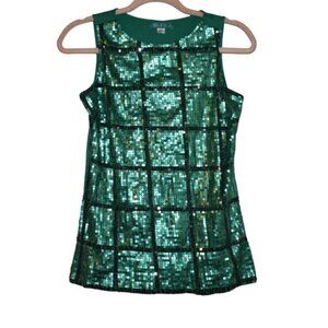 Pim + Larkin XS Green Sequin‎ Top Shirt